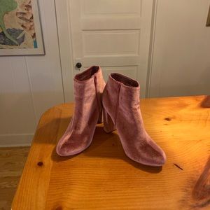 Pink size 10 velour booties